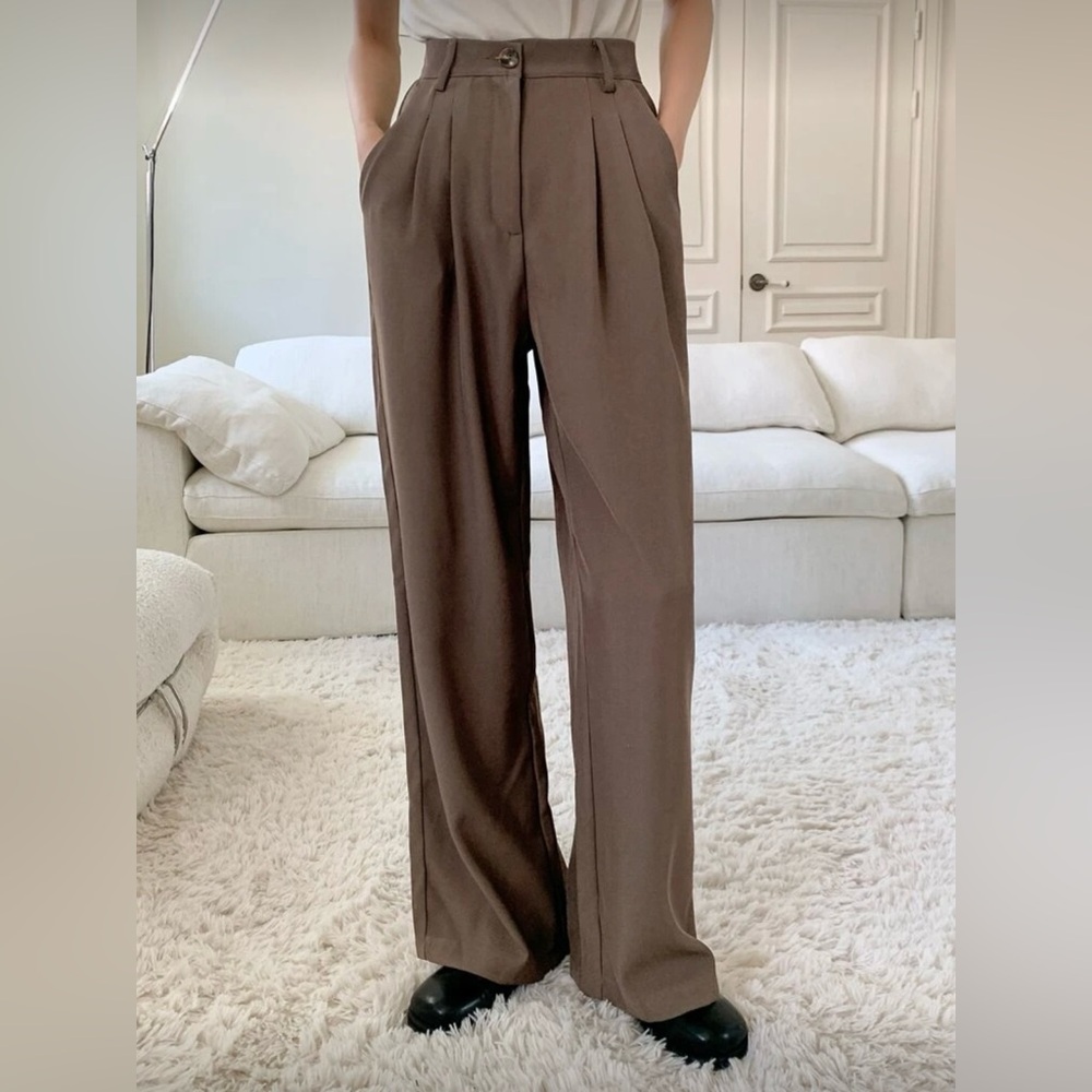 🛍️ 2/$25 | DAZY Dark Brown Button Wide Leg Office Work Business Dress Pants